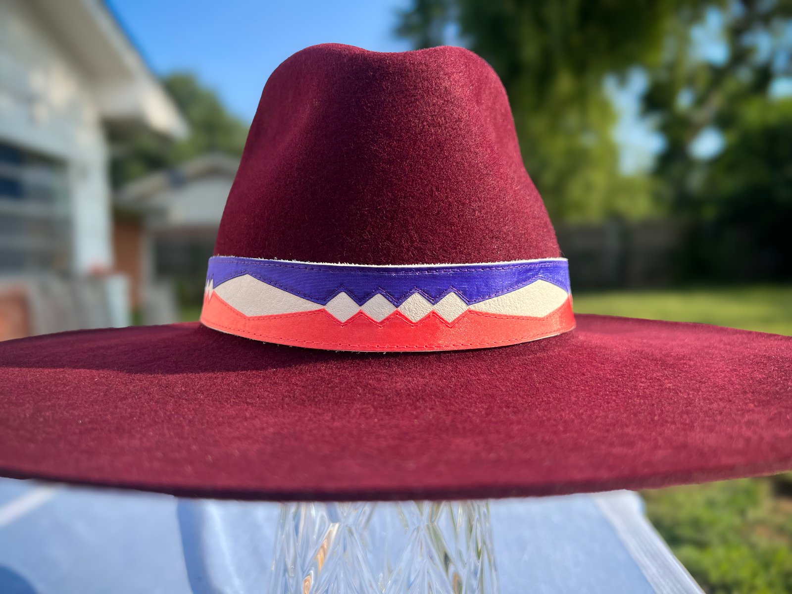 Violet + Peach Osage Ribbonwork Hat Band #9 | Addie Roanhorse